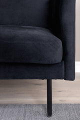 Zoom 2 - Sitzer Sofa - schwarz/Polyester - Samt - 2 - Sitzer Sofas - ALVAHOME