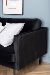 Zoom 3 - Sitzer Sofa - schwarz/Polyester - Samt - 3 - Sitzer Sofas - ALVAHOME