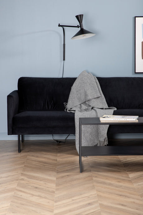 Zoom 3 - Sitzer Sofa - schwarz/Polyester - Samt - 3 - Sitzer Sofas - ALVAHOME