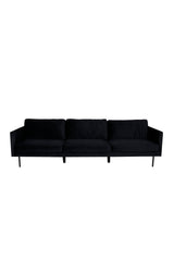 Zoom 3 - Sitzer Sofa - schwarz/Polyester - Samt - 3 - Sitzer Sofas - ALVAHOME