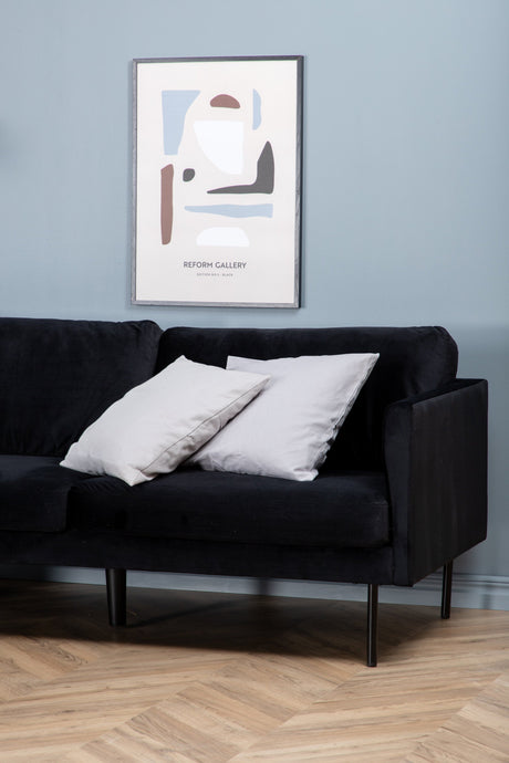 Zoom 3 - Sitzer Sofa - schwarz/Polyester - Samt - 3 - Sitzer Sofas - ALVAHOME