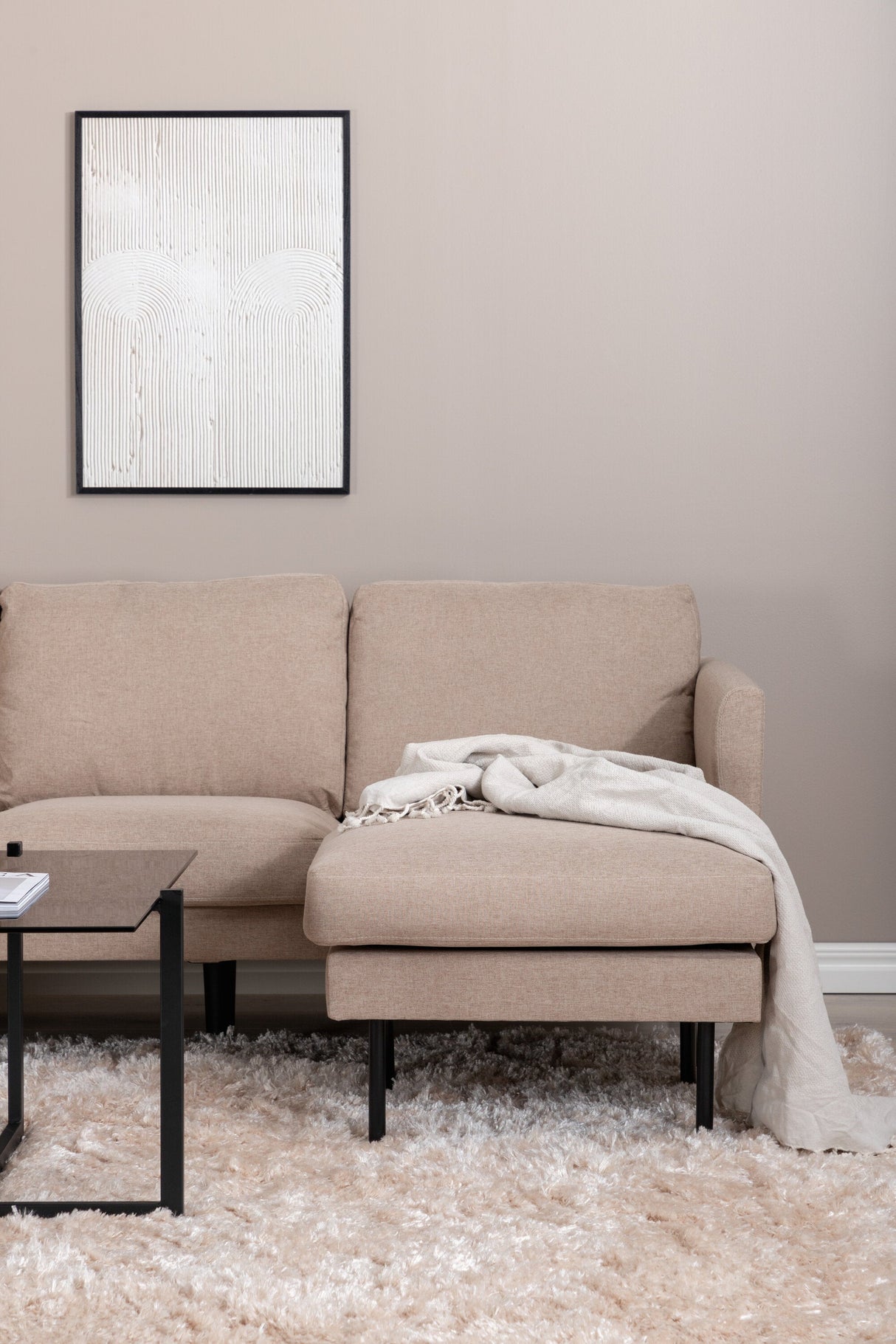 Zoom Chaiselongue Sofa - beige/Polyester - Chaiselongue Sofas - ALVAHOME