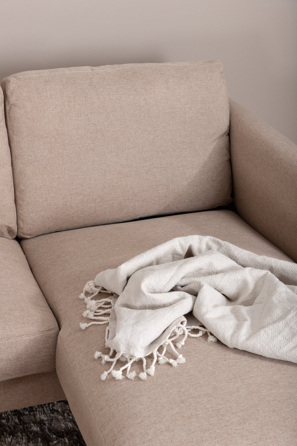 Zoom Chaiselongue Sofa - beige/Polyester - Chaiselongue Sofas - ALVAHOME