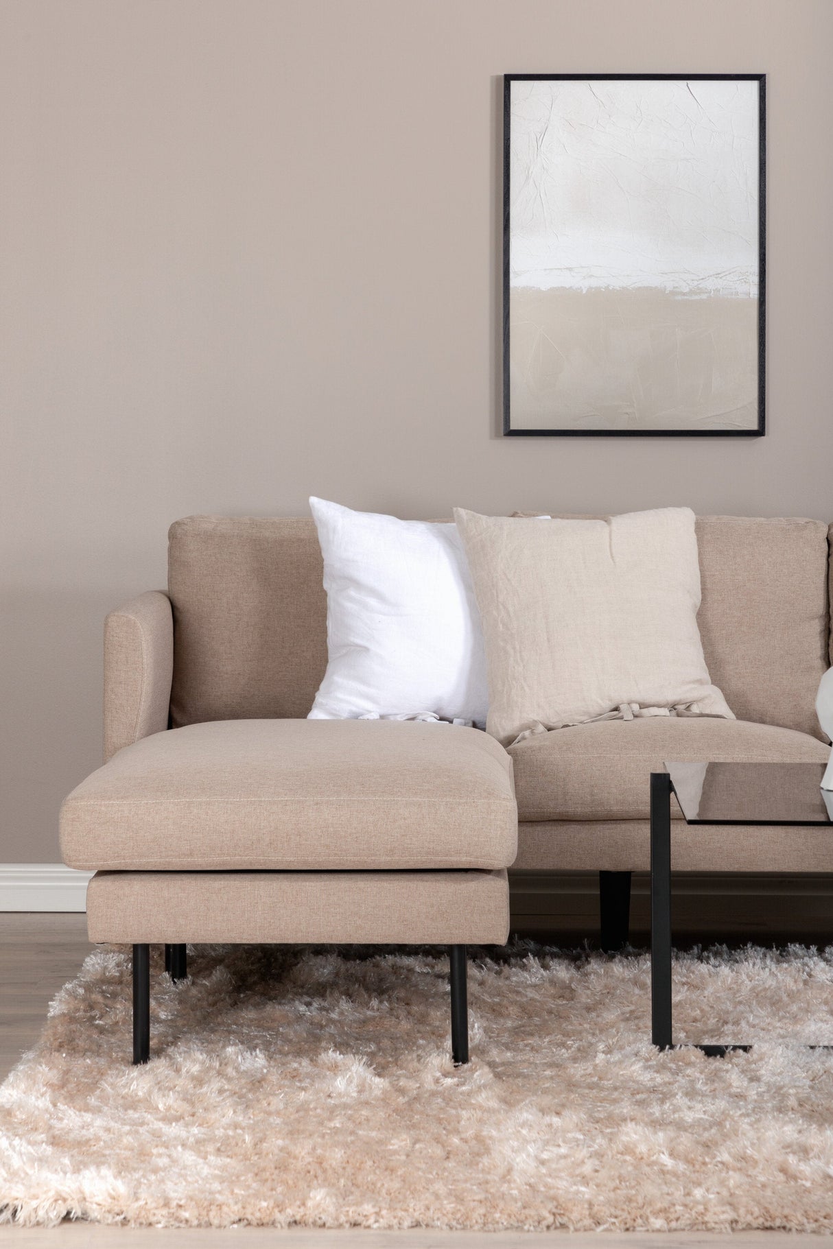 Zoom Chaiselongue Sofa - beige/Polyester - Chaiselongue Sofas - ALVAHOME