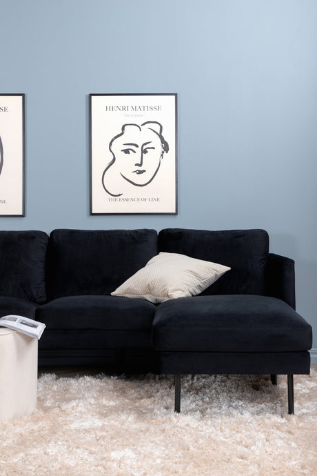 Zoom Chaiselongue Sofa - schwarz/Polyester - Samt - Chaiselongue Sofas - ALVAHOME