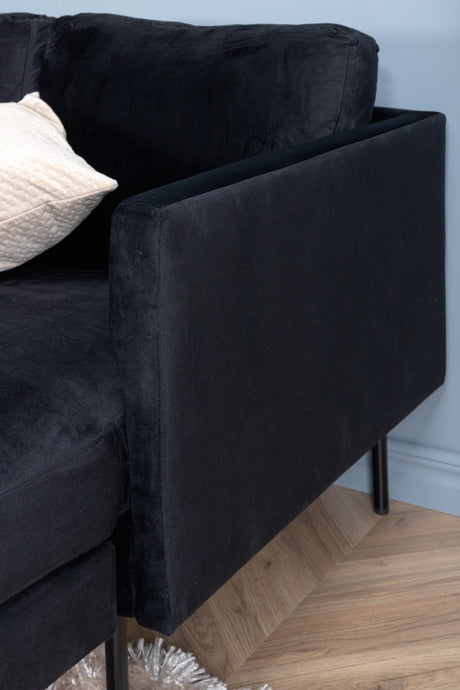 Zoom Chaiselongue Sofa - schwarz/Polyester - Samt - Chaiselongue Sofas - ALVAHOME