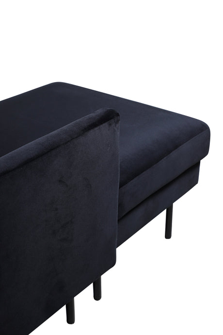 Zoom Chaiselongue Sofa - schwarz/Polyester - Samt - Chaiselongue Sofas - ALVAHOME
