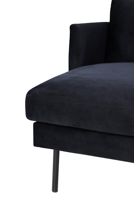 Zoom Chaiselongue Sofa - schwarz/Polyester - Samt - Chaiselongue Sofas - ALVAHOME