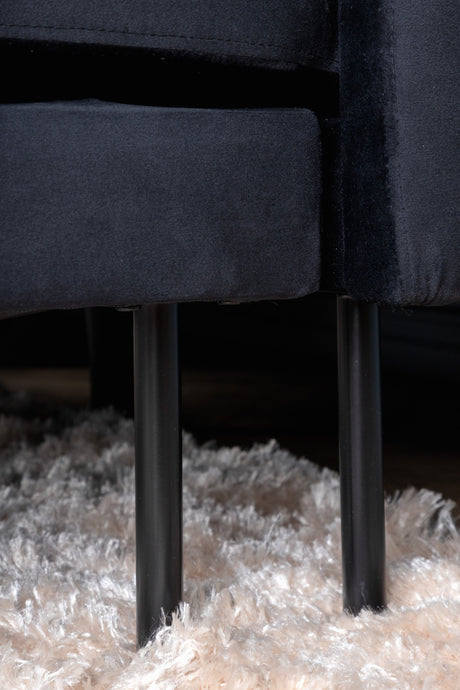 Zoom Chaiselongue Sofa - schwarz/Polyester - Samt - Chaiselongue Sofas - ALVAHOME