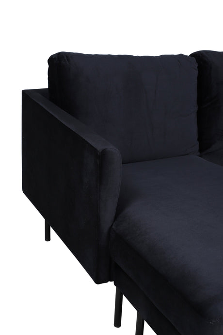 Zoom Chaiselongue Sofa - schwarz/Polyester - Samt - Chaiselongue Sofas - ALVAHOME