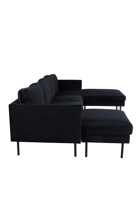Zoom Chaiselongue Sofa - schwarz/Polyester - Samt - Chaiselongue Sofas - ALVAHOME
