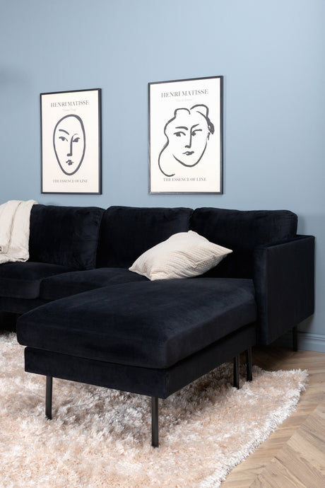 Zoom Chaiselongue Sofa - schwarz/Polyester - Samt - Chaiselongue Sofas - ALVAHOME