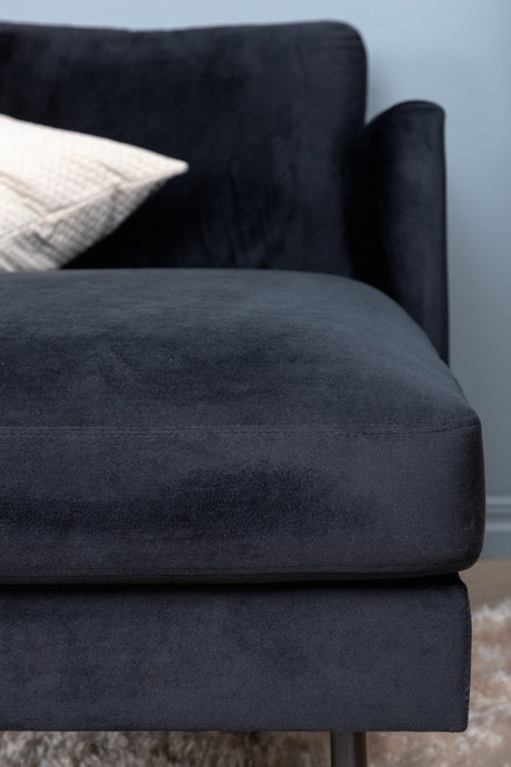 Zoom Chaiselongue Sofa - schwarz/Polyester - Samt - Chaiselongue Sofas - ALVAHOME