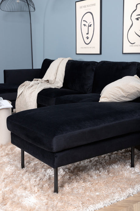 Zoom Chaiselongue Sofa - schwarz/Polyester - Samt - Chaiselongue Sofas - ALVAHOME