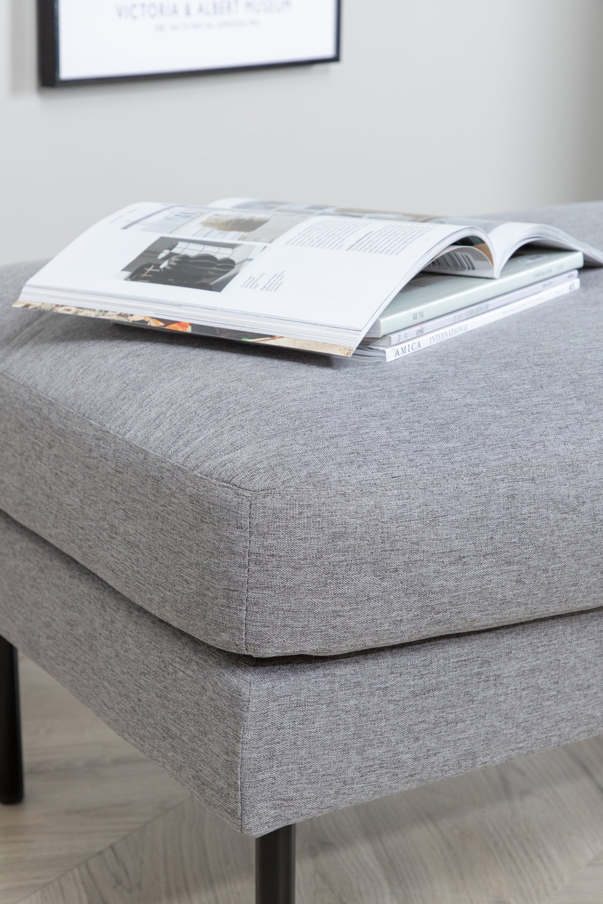 Zoom Ottoman - grau/Polyester - Ottomane / Poufs - ALVAHOME