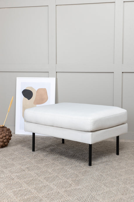 Zoom Ottoman - hellbeige/Polyester - Ottomane / Poufs - ALVAHOME