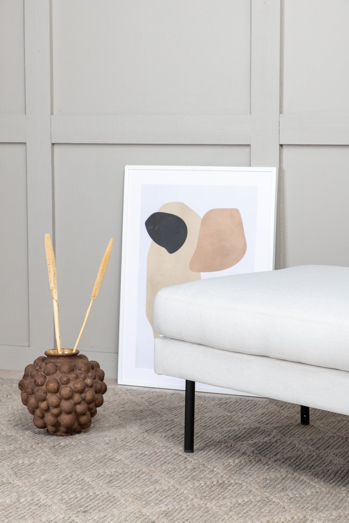 Zoom Ottoman - hellbeige/Polyester - Ottomane / Poufs - ALVAHOME