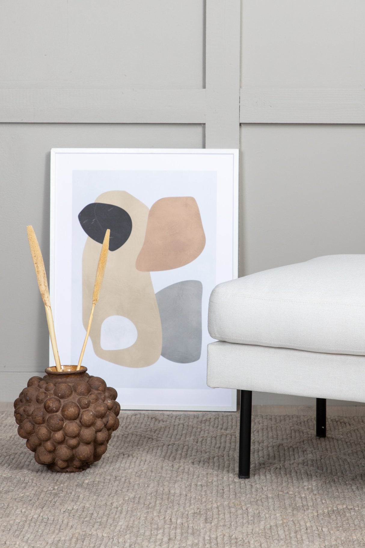 Zoom Ottoman - hellbeige/Polyester - Ottomane / Poufs - ALVAHOME