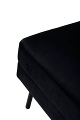 Zoom Ottoman - schwarz/Polyester - Samt - Ottomane / Poufs - ALVAHOME