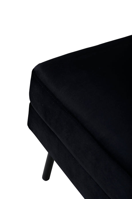 Zoom Ottoman - schwarz/Polyester - Samt - Ottomane / Poufs - ALVAHOME