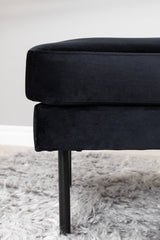 Zoom Ottoman - schwarz/Polyester - Samt - Ottomane / Poufs - ALVAHOME