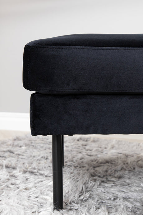Zoom Ottoman - schwarz/Polyester - Samt - Ottomane / Poufs - ALVAHOME