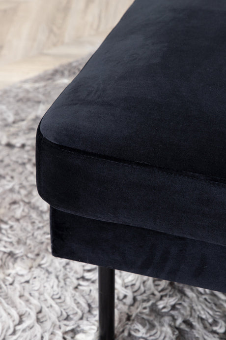 Zoom Ottoman - schwarz/Polyester - Samt - Ottomane / Poufs - ALVAHOME