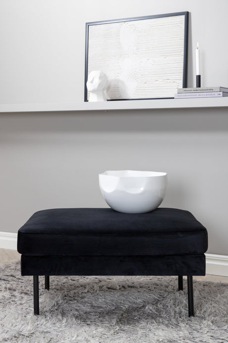 Zoom Ottoman - schwarz/Polyester - Samt - Ottomane / Poufs - ALVAHOME