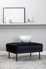Zoom Ottoman - schwarz/Polyester - Samt - Ottomane / Poufs - ALVAHOME