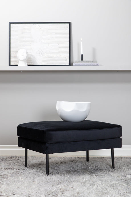 Zoom Ottoman - schwarz/Polyester - Samt - Ottomane / Poufs - ALVAHOME