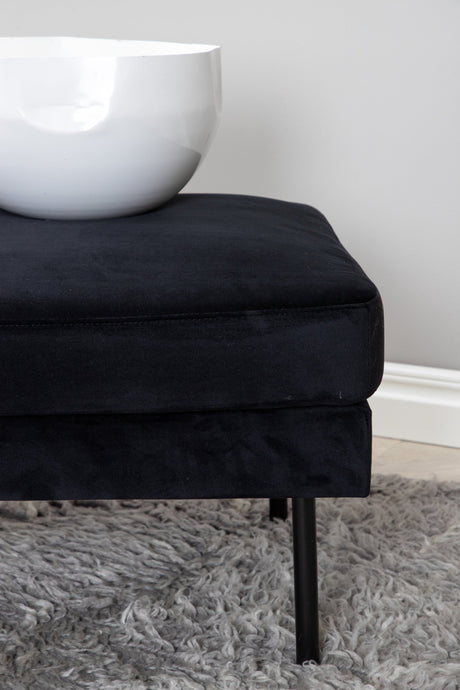 Zoom Ottoman - schwarz/Polyester - Samt - Ottomane / Poufs - ALVAHOME